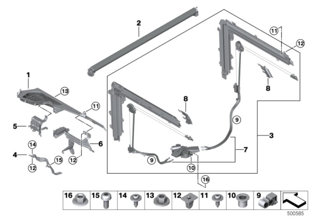 2020 BMW X5 TRIM PANEL, RAILING RIGHT Diagram for 51477480976