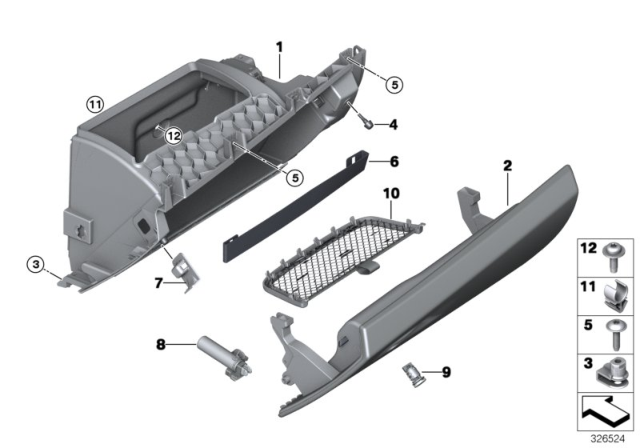 2016 BMW X5 M Glove Box Diagram