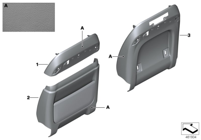 2020 BMW 740i Individual Option Rest Trims Front Diagram