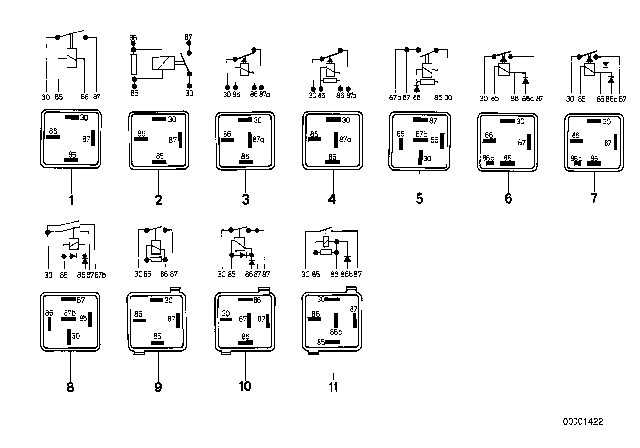 1988 BMW 325ix Relay, Motor Diagram 1