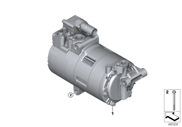 2016 BMW 330e Electric A/C Compressor Diagram