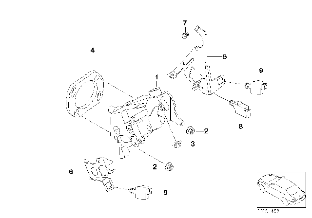 2002 BMW Z8 Supporting Bracket, Foot Controls Diagram for 35101165604