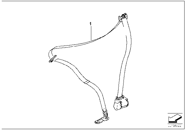 2010 BMW 328i Safety Belt Front Diagram