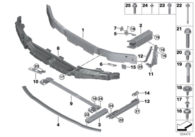 2020 BMW 228i xDrive Gran Coupe Support, Bumper Diagram for 51117301619