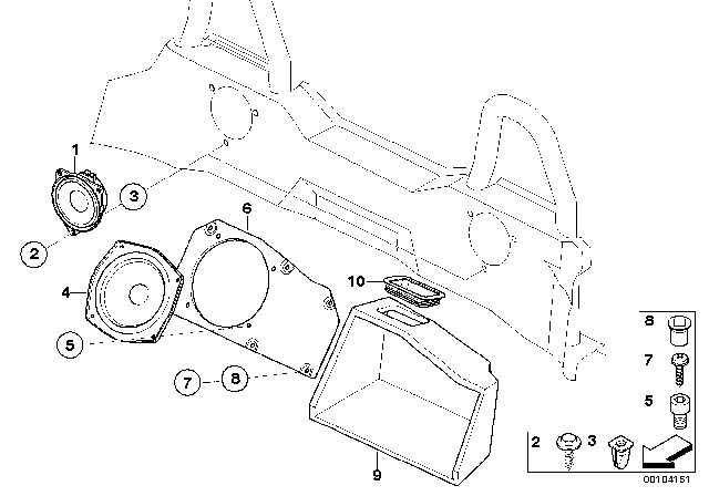 2005 BMW Z4 Mid-Range Loudspeaker Diagram for 65126915837