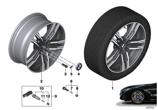 2019 BMW M850i xDrive Disk Wheel, Light Alloy, In Diagram for 36118090019