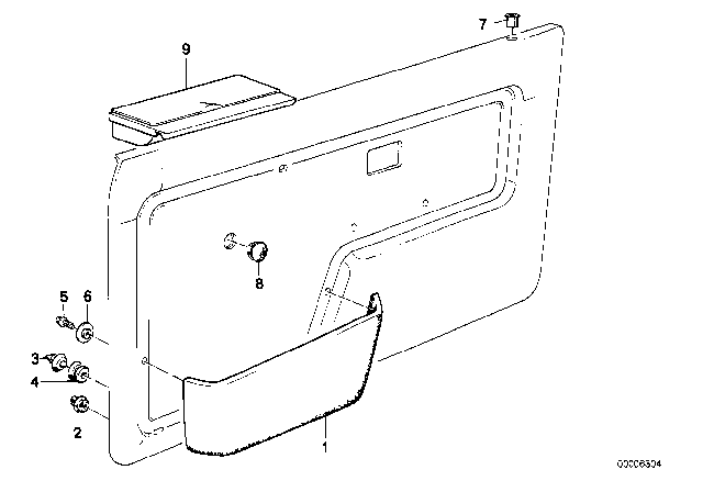 1985 BMW 325e Door Pocket Diagram