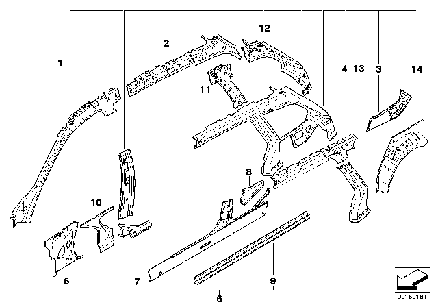 2008 BMW 328xi Left Interior Column A Diagram for 41217145331