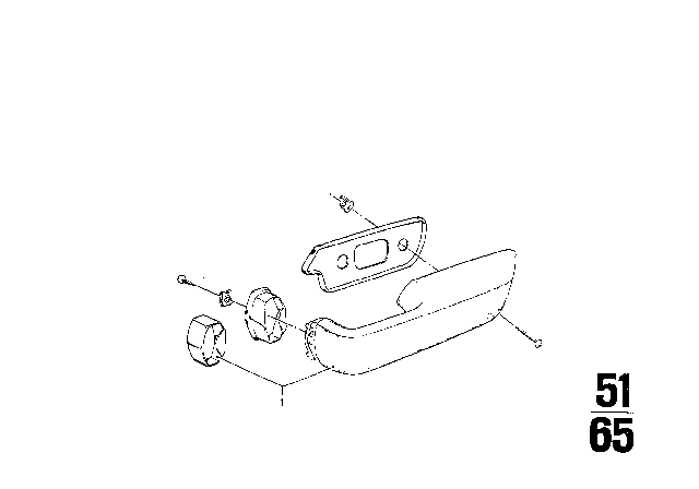 1969 BMW 2800 Armrest, Rear Diagram 1