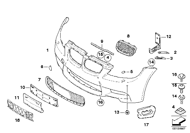 2009 BMW M3 M Trim Panel, Front Diagram