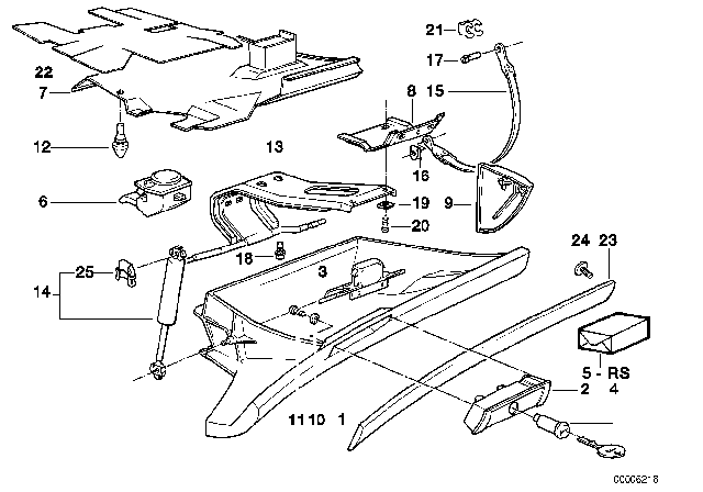 1994 BMW 525i Glove Box Vinyl Diagram for 51168148479