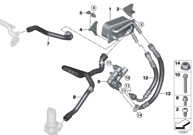 2008 BMW M3 Bracket, Heat Exchanger Diagram for 17222283812