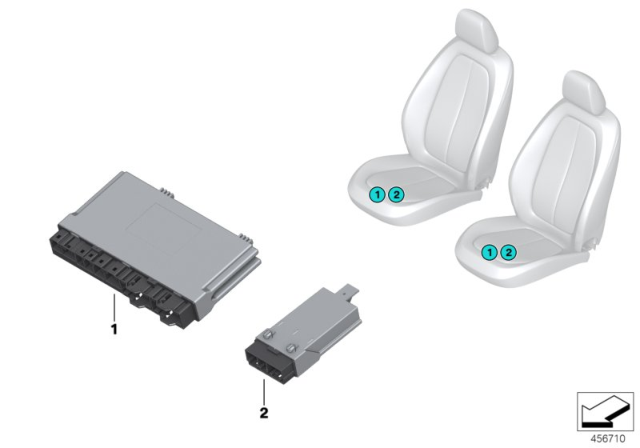 2019 BMW X2 ECU, Seat Module Diagram