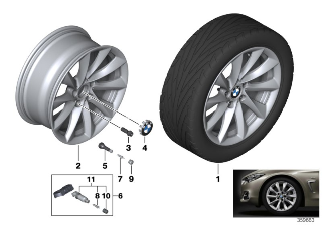 2014 BMW 328i xDrive BMW LA Wheel, Turbine Styling Diagram 4