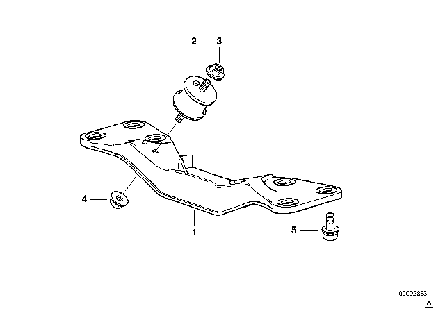 1998 BMW 750iL Gearbox Support Diagram for 22321095890