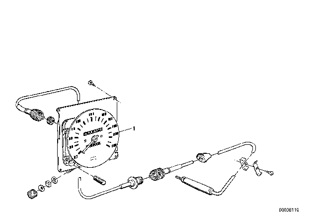 1980 BMW 320i Instrument Cluster Speedometer Diagram for 62121367904