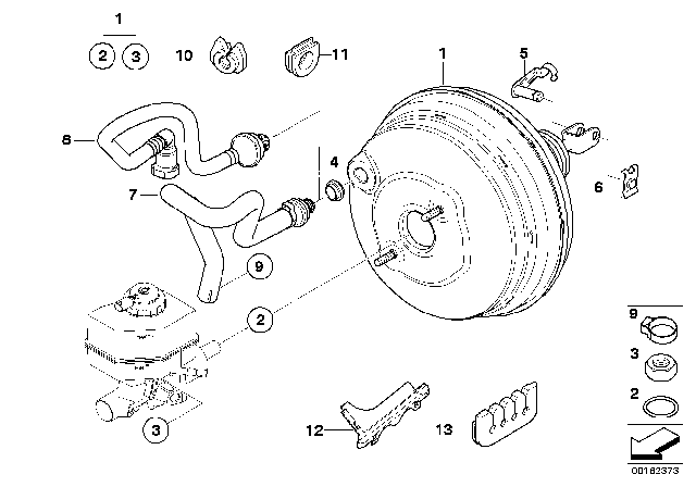 2004 BMW X3 Power Brake Booster Diagram for 34333450589