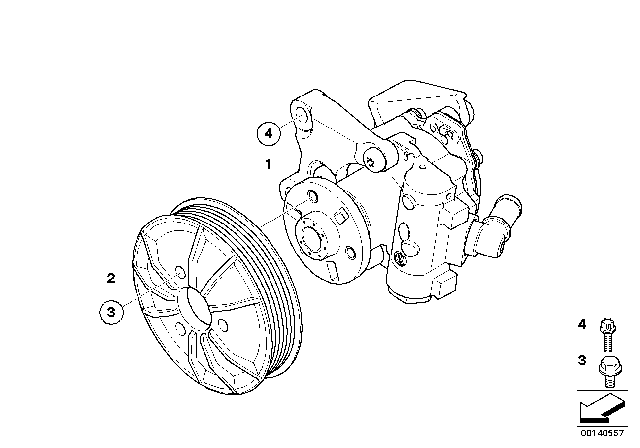 2008 BMW 528xi Power Steering Pump Diagram for 32416777321