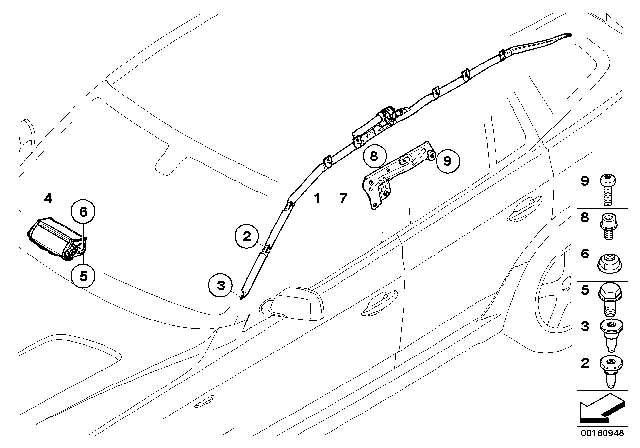 2008 BMW X3 Air Bag Diagram 1