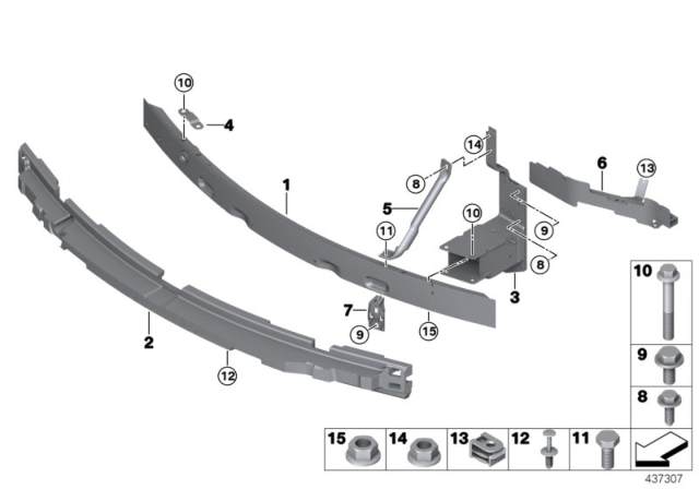 2014 BMW X5 Support, Front Diagram