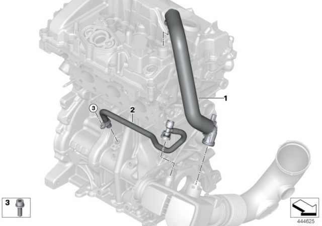 2019 BMW 330i xDrive Crankcase - Ventilation Diagram