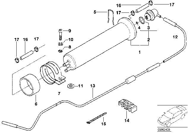 2000 BMW 740i Fuel Filter, Pressure Regulator Diagram