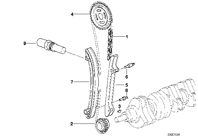1998 BMW Z3 M Timing - Timing Chain Lower P Diagram