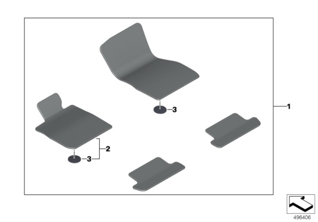 2020 BMW 840i FLOOR MAT, DRIVER SIDE Diagram for 51478096714