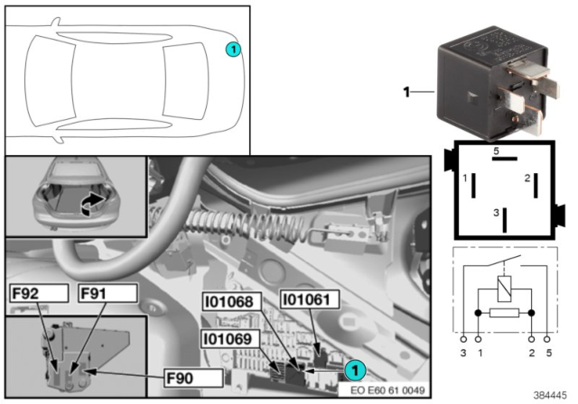 2006 BMW 550i Relay, Terminal Diagram 2