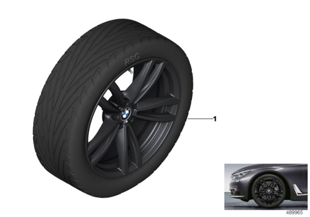 2019 BMW 750i BMW Light-Alloy Wheel, M Double Spoke Diagram 1