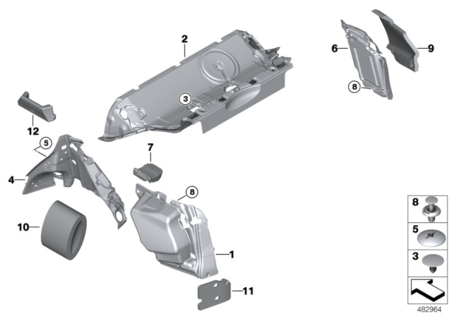 2020 BMW X4 SOUND INSULATION TRUNK RIGHT Diagram for 51487424564