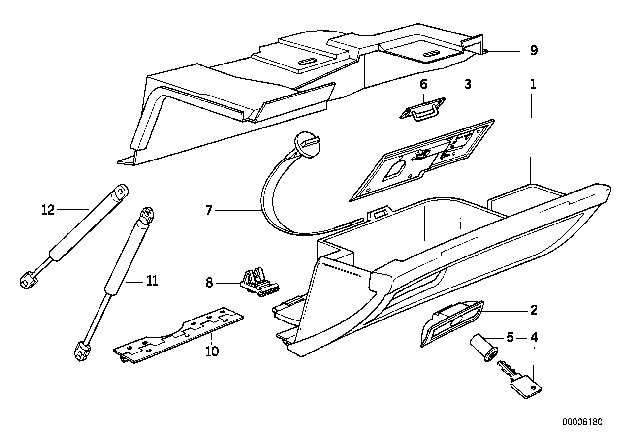 1992 BMW 735i Catch Lower Part Diagram for 51451963600