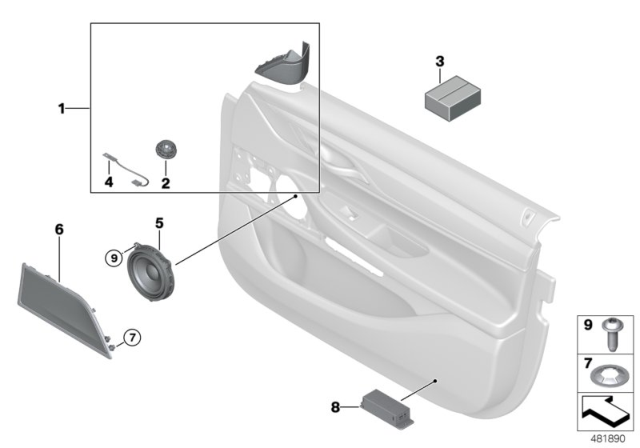 2019 BMW M550i xDrive Repair Kit Tweeter Left Diagram for 65136807483