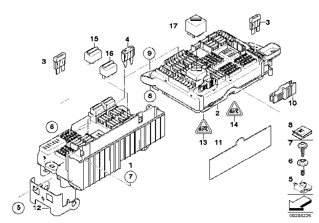 2011 BMW X6 Power Distribution Box Diagram