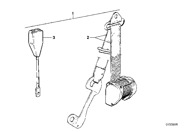 1981 BMW 633CSi Safety Belt Front Diagram