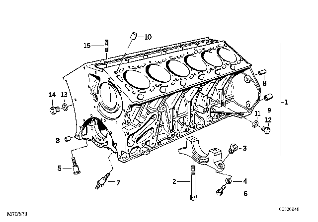 1994 BMW 850Ci Hex Bolt Diagram for 07119913673