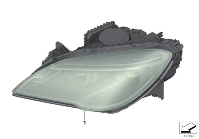 2017 BMW 650i xDrive Left Led Headlight Diagram for 63117394917