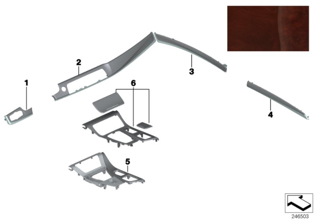 2013 BMW 535i xDrive Wooden Strip, Door Front Right Diagram for 51417974736