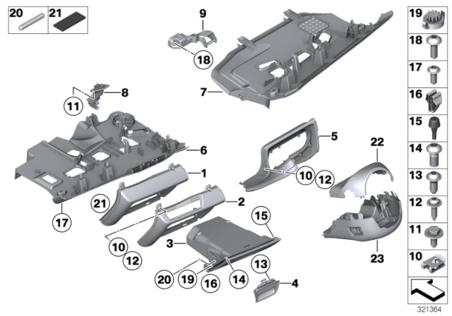 2011 BMW Alpina B7 Mounting Parts, Instrument Panel Diagram 2