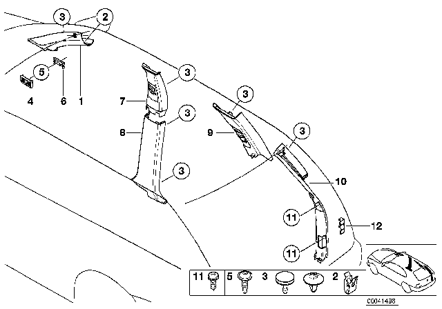 2000 BMW X5 Trim Panel Diagram