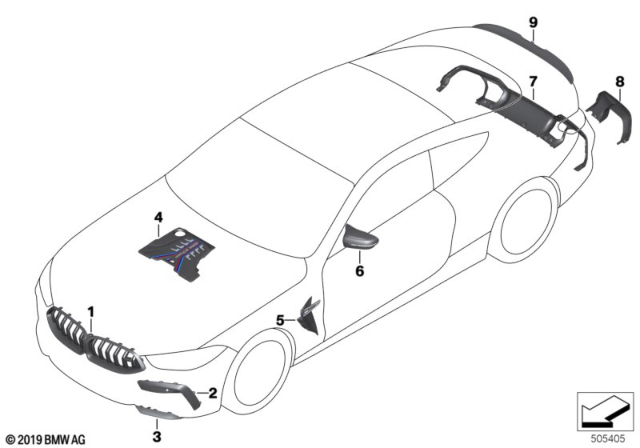 2020 BMW M8 Engine Cover Cfrp Diagram for 11148058667