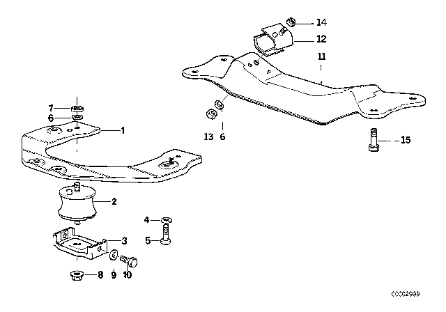 1991 BMW 525i Holding Plate Diagram for 24701138434