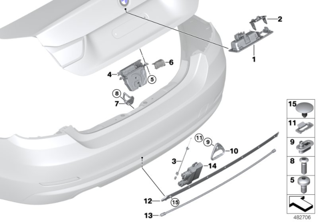 2015 BMW 435i Tailgate Locking System Diagram