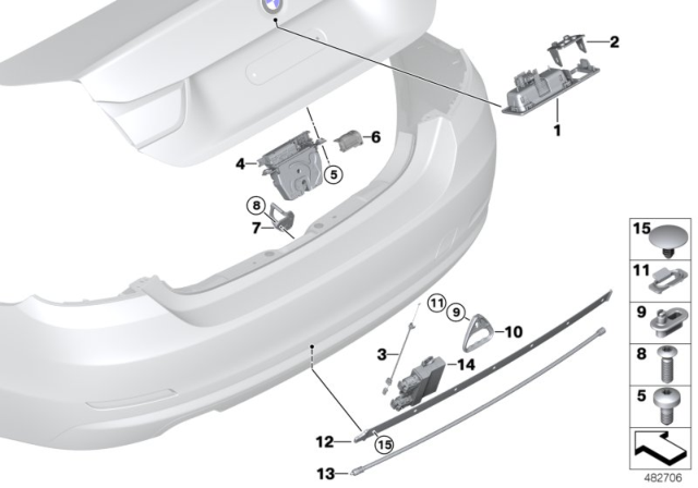 2020 BMW 440i Tailgate Locking System Diagram