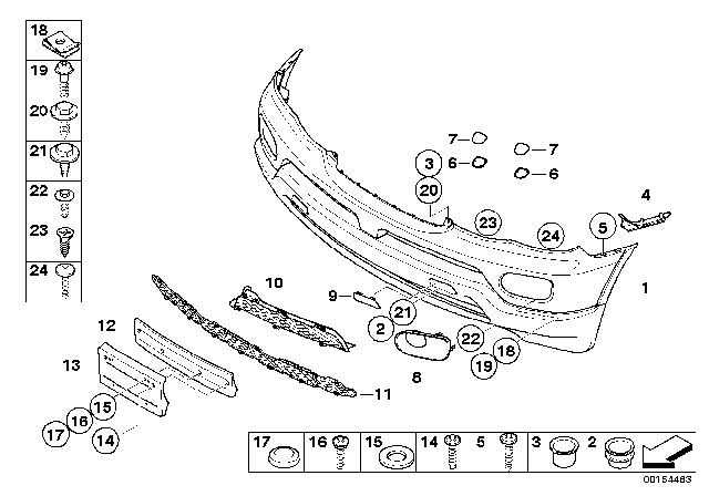 2005 BMW X5 Licence Plate Base Diagram for 51117129858