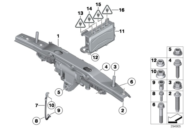2013 BMW 760Li Actuator HSR / Mounting Parts / Control Unit Diagram