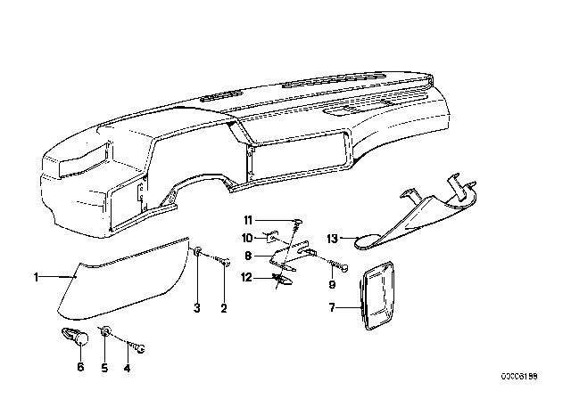 1986 BMW 635CSi Cover Diagram for 51451839481