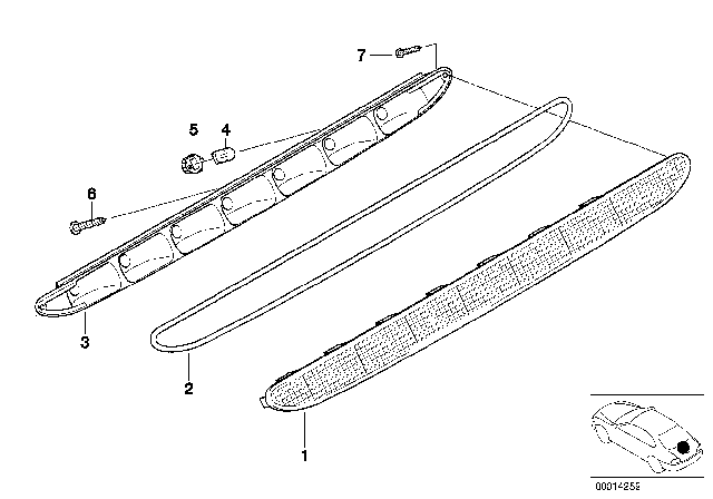 2001 BMW Z3 M Third Stoplamp Diagram 1