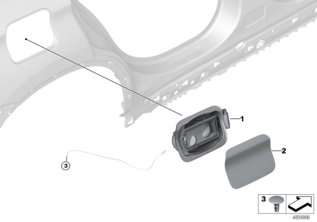 2017 BMW X1 Fill-In Flap Diagram