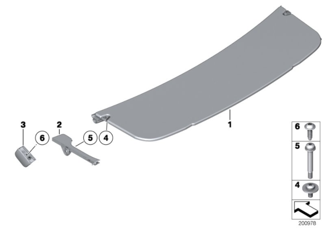 2012 BMW 550i GT xDrive Parcel Shelf Diagram 2